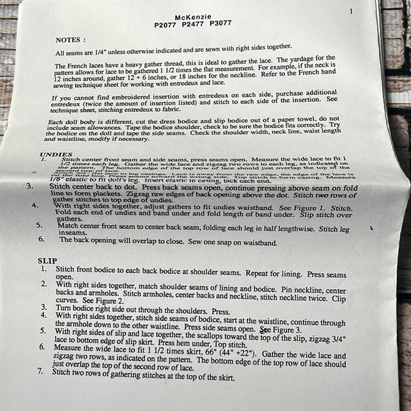 McKenzie 24-24” Doll Uncut Sewing Pattern, Connie LeeFinchum - Picture 3 of 8